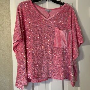 Pink Sequined Top